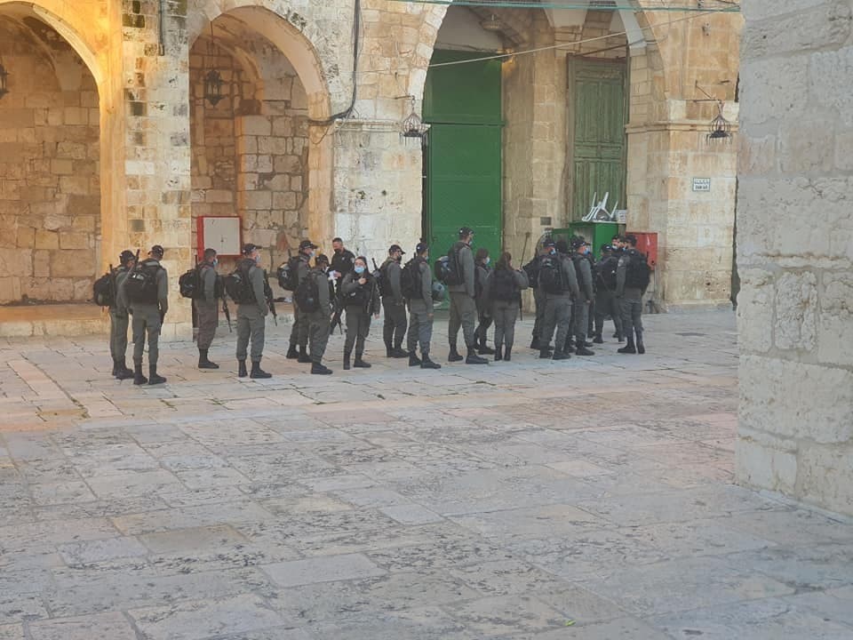 انتشار شرطة الاحتلال في المسجد الأقصى